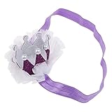 ＧＧＧ　子供の誕生日にキッズ 赤ちゃん　ヘアバンド 　レース　ヘッドバンド ヘアアクセサリー 写真撮影 小道具 髪飾り 出産祝い　色：ホワイト＋紫