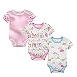 エルフ ベビー(Fairy Baby)ベビー肌着 ボディスーツ 半袖 3枚セット 可愛い 女の子 9M 城柄