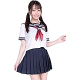 Be With 放課後のいもうと 半袖 セーラー 紺 白 可愛い Mサイズ コスプレ コスチューム レディース ハロウィン 学生服 制服 セーラー服 女子校生 jk 洗濯可