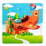 Yeefant 木製パズル 子どものジグソーパズル 積み木 知育玩具 はめこみ 形合わせ おもちゃ 幼児 子供 教育 教材 誕生日プレゼント 出産祝い (D)