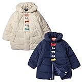 (ネイビー/90cm)ベビー服 女の子 アウター フルジップ ジャケット Moujonjon ムージョンジョン 中綿 エステルピーチ ミニリボン付 無地 女児 ベビー