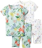 カーターズ Carter's パジャマ キッズ子供服 半袖 綿リブ100% 4点セット 4-Piece Snug Fit Cotton PJs 5T (105-112cm)
