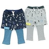 mother goose(マザーグース) レイヤード風パンツ (80～130cm) キムラタンの子供服 (11157-171a) ネイビーブルー 95