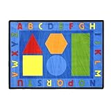 Joy Carpets Kid Essentials Early Childhood Alphabet Shapes Rug Multicolored 5'4 x 7'8 [並行輸入品]
