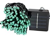100 LED ソーラー イルミネーション 太陽光 充電式 コンセント不要 (グリーン)