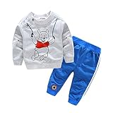 AmazingDeal 子供服 男の子 女の子 プーさん 長袖　春秋冬 上下セット 綿製品 衣装 可愛い (80)