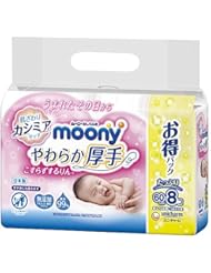 ムーニー おしりふき こすらずするりんっ 厚手素材 純水99% 詰替 480枚(60枚×8)