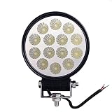 【Lightronic】広角 丸型 スイッチ付き 42W LED 作業灯 ワークライト 補助灯 車外灯 投光器 直径5インチ DC12V24V兼用 IP67防水 防塵 防振 車 船 機械 キャンプ 汎