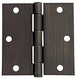 Design House 202523 6-Hole Square Door Hinge, 3.5-Inch by 3.5-Inch, Oil Rubbed Bronze Finish [並行輸入品]