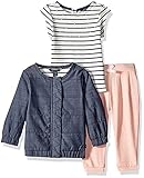 ノーティカ幼児ガールズシャンブレージャケットTシャツレギンスセット3 Piece カラー: ブルー