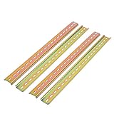 uxcell ガイドレール DINマウンティング ストレートエッジ シャーシケース 金属 長さ400mm 4個入り