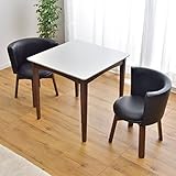 タンスのゲン 【ダイニングテーブル ＋ チェア 2点 セット】 75cm 回転椅子 正方形 北欧 天然木 PVCブラック 11719221 01