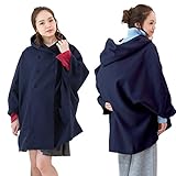 Sweet Mommy 抱っこ おんぶ対応 ママコート ポンチョ ドルマンスリーブ 選べる素材(ツイード/ウール混) 2段調節ボタン ママだけでもかわいい 大きいサイズ 裏地付き 大きめフード 春 秋