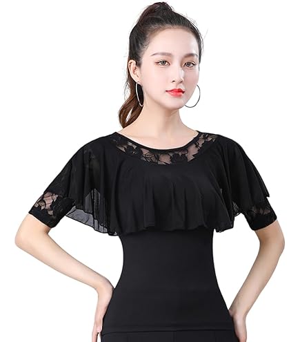 社交ダンス 衣装 トップス ブラック系 レッスン レッスンウエア