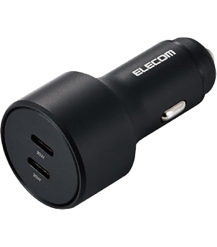 エレコム カーチャージャー USB 2ポート Type-C×1/USB-A×1 27W EC-DC07BK