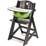 Keekaroo Height Right High Chair Espresso with Lime Infant Insert and Tray, Espresso/Lime by Keekaro