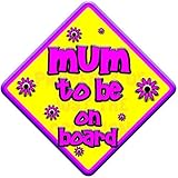 FLORAL MUM TO BE Non personalised novelty baby on board car window sign. by Just The Occasion