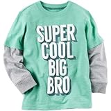 カーターズ Carter's/ ロングスリーブ レイヤードルック クール リトルブラザー グラフィック ティ グリーン トップス長袖Tシャツ 6歳【並行輸入】