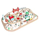 木製レール　トレインシティセット　大容量　全130ピースセット【トーマス対応】 AC7502　Import