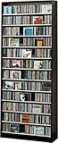 924枚収納 CD屋さんのCD/DVDラック 幅80cm インデックスプレート10枚付き ナチュラル/ホワイト/ダークブラウン3カラー展開 (ダークブラウン)