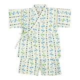 甚平 ベビー 男の子 綿100% 日本製生地 じんべい スーツ上下 祭 子供甚平 トンボ/白-9546 90cm