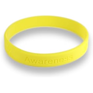 アウェアネスリボン シリコン ブレスレット ラバー バンド (イエロー:身体障害)