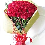 喜寿 お祝い ギフト 花 77本 バラ 花束 喜寿プレゼント 77歳誕生日プレゼント 女性 フラワー ギフト サンモクスイ（商標登録第5497927号）の手作り花束