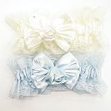 スウィートキス　レース リボン 巾広 ヘアーバンド セット ブルー／イエロー　ベビー　フォーマル