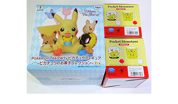 Amazon Co Jp ポケモン Pokemon Tea Party ピカチュウフィギュア ピカチュウのお菓子コレクション マグカップ2個 ホーム キッチン