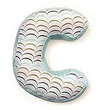 One Grace Place Puppy Pal Boy Letter Pillow "C", Powder Blue, Sage Green, Chocolate Brown, Orange, W