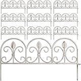 アイアンミニフェンス リーフ 幅47cm×高さ25.5cm アンティークホワイト 10枚セット SS-IPN-7238TG-10P-WHT