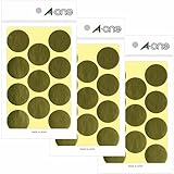 エーワン A-one カラーラベル 金 丸型30mm 8シート 3個セット EC07241-3