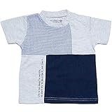 2017年 夏物 un-deco アンデコ 天竺×ワッフル 切替 半袖Ｔシャツ 袖ライトグレー◇90cm