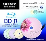 SONY ビデオ用BD-R 追記型 片面1層25GB 4倍速 パステルカラー 20枚P 20BNR1VCCS4