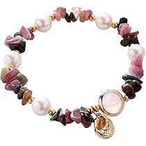 【みみみ☆】天然石ブレスレット　2点 天然石 クラック水晶 14mm/12mm/10mm/8mm/6mm玉 ブレスレット