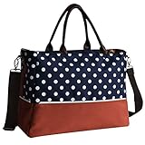 【Grandir】 マザーズバッグ 大容量 多機能 ドット柄 ショルダー 軽量 全４色 (ネイビー)