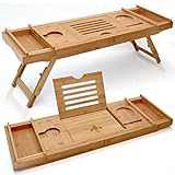 Elite Creations Bathtub Caddy &ラップトップベッドデスク – 2 in 1革新的なデザインTransforms Our 100 % Extra Large Bamboo浴