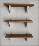 日常の空間をお洒落に可愛く 【アウトレット品】 飾り棚 壁掛け シェルフ ウォール ラック ３点セット (D.ウォールナット＆ホワイト(30cm))