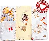 Baby swaddling blankets set of 3. Large soft baby cotton bedding blankets. Exclusive nursery receivi