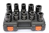 Cenata YM8052 RIGID 10-Piece 1-Inch Drive 6-Point SAE/METRIC CHROME-MOLY Truck Service Heavy Duty Im