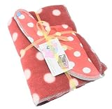 Cornish Daisy Red Polkadot fleece blanket and dribble bib gift set by Cornish Daisy
