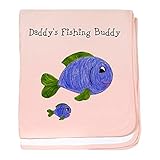 CafePress – 釣りBuddy – スーパーソフトベビー毛布、新生児おくるみ ピンク 06406288366832E