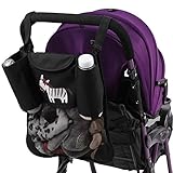 ベビーカー用バッグ ベビー小物入れバッグ メッシュタイプ 簡単なデザイン ボトルホルダー付き 哺乳瓶/ボトル/おむつなど入れ ハンドルに掛けタイプ