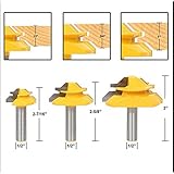 Liebeye 1/2フライスカッター 木工カッターセット 大工用品 3本/セット 45°
