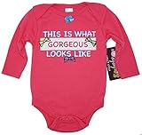 This is whatゴージャスなLooks Like長袖Funny Baby Girl Boyユニセックスボディースーツ 3-6 ピンク 4328151022