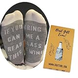 面白いワインソックスとギフトbox- " If you can read this Bring Me aガラスのワイン" PerfectクリスマスHostess誕生日Gift for Wine Lov