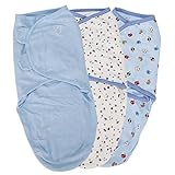 [ スワドルミー ] Swaddle Me おくるみ S/Mサイズ 3枚セット Sports Blue 73960B/55220 コットン アフガン サマーインファント Summer Infant [