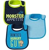 Carter's (カーターズ) 耐水性 ベビースタイ よだれかけ 3枚セット 男の子用 ボタンタイプ フリーサイズ (ライトブルー) Water Resistant Baby Bibs Child 