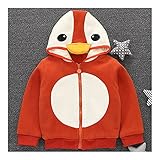 服　ファッション　ベビー　キッズ　子供　ペンギン　コート　オレンジ　80