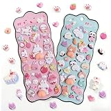 シール帳 A7 バインダー 女の子 はがせる 透明ファイル 3Dシール対応 バインダー＆シール台紙 3層構造 (A7 +星柄+ラッピング袋)